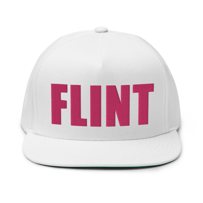 Flint Flat Bill Cap  Enjoy Michigan White  
