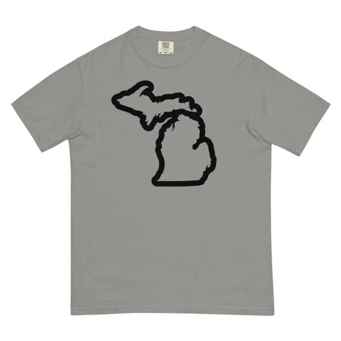 Michigan Outline Unisex Pigment-dyed Heavyweight T-shirt  Enjoy Michigan S  