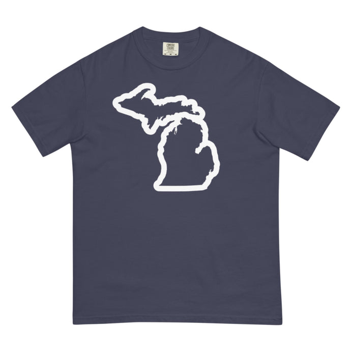Michigan Outline Pigment-dyed Heavyweight T-shirt  Enjoy Michigan S  