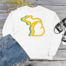 Load image into Gallery viewer, Michigan 70&#39;s Sweatshirt  Enjoy Michigan White S 