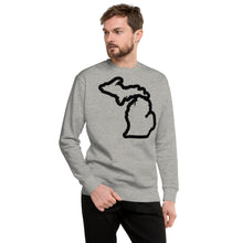Load image into Gallery viewer, Michigan Outline Unisex Premium Sweatshirt  Enjoy Michigan S  