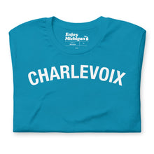 Load image into Gallery viewer, Charlevoix Unisex T-shirt  Enjoy Michigan Aqua S 