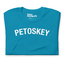 Load image into Gallery viewer, Petoskey Unisex T-shirt  Enjoy Michigan Aqua S 