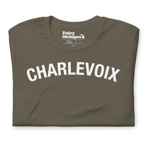 Charlevoix Unisex T-shirt  Enjoy Michigan Army S 