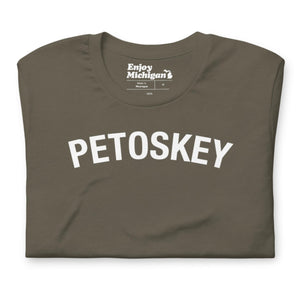 Petoskey Unisex T-shirt  Enjoy Michigan Army S 