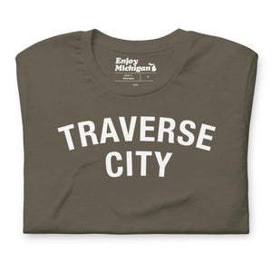 Traverse City Unisex T-shirt  Enjoy Michigan Army S 