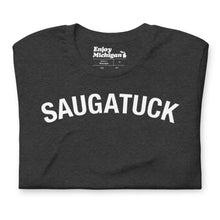 Load image into Gallery viewer, Saugatuck Unisex T-shirt Apparel &amp; Accessories Enjoy Michigan Dark Grey Heather S 