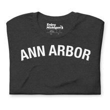Load image into Gallery viewer, Ann Arbor Unisex T-shirt  Enjoy Michigan Dark Grey Heather S Unisex