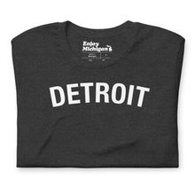 Load image into Gallery viewer, Detroit Unisex T-shirt  Enjoy Michigan Dark Grey Heather S 