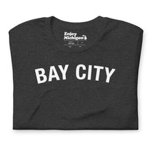Load image into Gallery viewer, Bay City Unisex T-shirt  Enjoy Michigan Dark Grey Heather S 