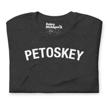 Load image into Gallery viewer, Petoskey Unisex T-shirt  Enjoy Michigan Dark Grey Heather S 