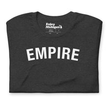 Load image into Gallery viewer, Empire Unisex T-shirt  Enjoy Michigan Dark Grey Heather S 