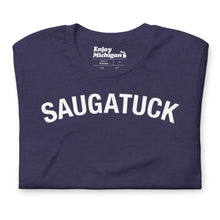 Load image into Gallery viewer, Saugatuck Unisex T-shirt Apparel &amp; Accessories Enjoy Michigan Heather Midnight Navy S 