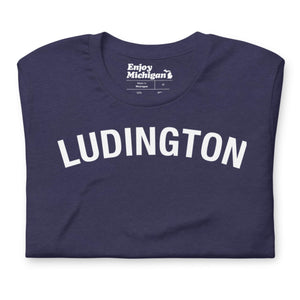 Ludington Unisex T-shirt  Enjoy Michigan Heather Midnight Navy S 