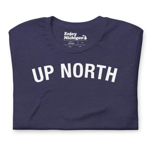 Up North Unisex T-shirt  Enjoy Michigan Heather Midnight Navy S 