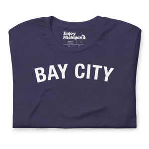 Bay City Unisex T-shirt  Enjoy Michigan Heather Midnight Navy S 