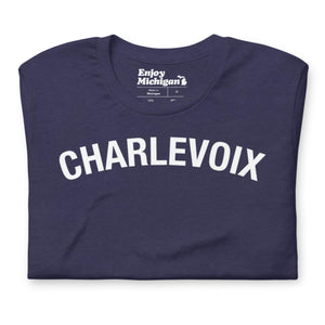 Charlevoix Unisex T-shirt  Enjoy Michigan Heather Midnight Navy S 