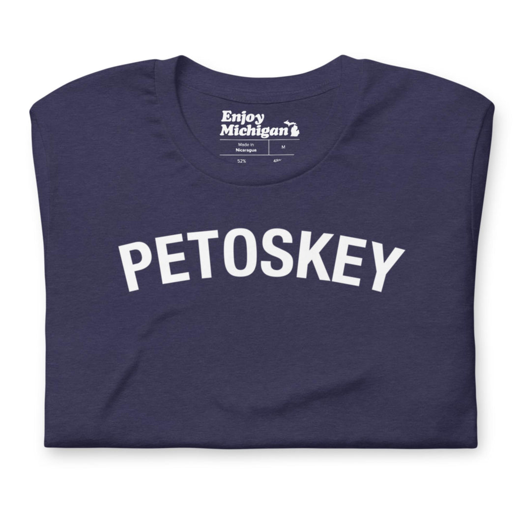 Petoskey Unisex T-shirt  Enjoy Michigan Heather Midnight Navy S 