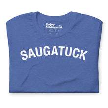 Load image into Gallery viewer, Saugatuck Unisex T-shirt Apparel &amp; Accessories Enjoy Michigan Heather True Royal S 