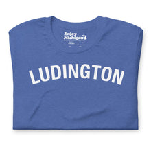 Load image into Gallery viewer, Ludington Unisex T-shirt  Enjoy Michigan Heather True Royal S 