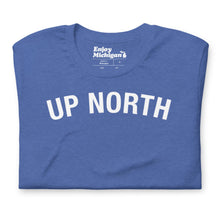 Load image into Gallery viewer, Up North Unisex T-shirt  Enjoy Michigan Heather True Royal S 