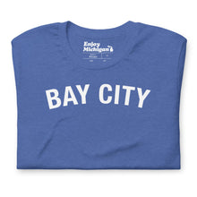 Load image into Gallery viewer, Bay City Unisex T-shirt  Enjoy Michigan Heather True Royal S 