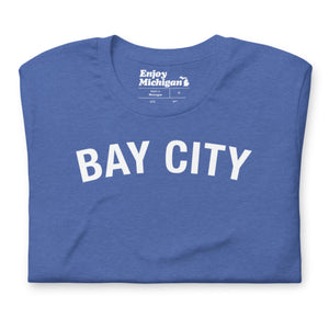 Bay City Unisex T-shirt  Enjoy Michigan Heather True Royal S 