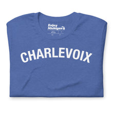 Load image into Gallery viewer, Charlevoix Unisex T-shirt  Enjoy Michigan Heather True Royal S 