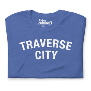Traverse City Unisex T-shirt  Enjoy Michigan Heather True Royal S 