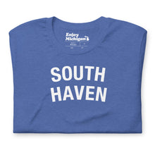 Load image into Gallery viewer, South Haven Unisex T-shirt  Enjoy Michigan Heather True Royal S 