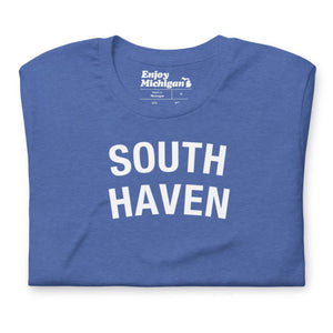 South Haven Unisex T-shirt  Enjoy Michigan Heather True Royal S 