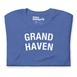 Grand Haven Unisex T-shirt  Enjoy Michigan Heather True Royal S 