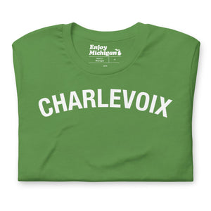 Charlevoix Unisex T-shirt  Enjoy Michigan Leaf S 