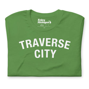 Traverse City Unisex T-shirt  Enjoy Michigan Leaf S 