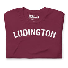Load image into Gallery viewer, Ludington Unisex T-shirt  Enjoy Michigan Maroon S 