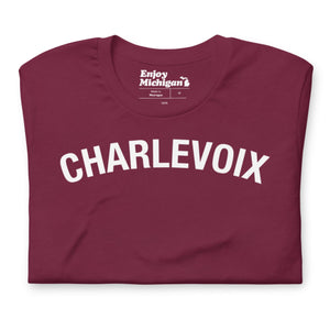 Charlevoix Unisex T-shirt  Enjoy Michigan Maroon S 