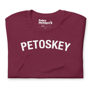 Petoskey Unisex T-shirt  Enjoy Michigan Maroon S 