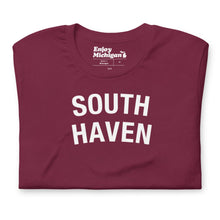 Load image into Gallery viewer, South Haven Unisex T-shirt  Enjoy Michigan Maroon S 