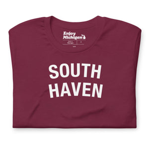 South Haven Unisex T-shirt  Enjoy Michigan Maroon S 