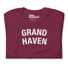 Load image into Gallery viewer, Grand Haven Unisex T-shirt  Enjoy Michigan Maroon S 