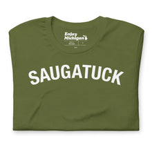 Load image into Gallery viewer, Saugatuck Unisex T-shirt Apparel &amp; Accessories Enjoy Michigan Olive S 