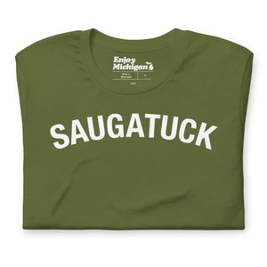 Saugatuck Unisex T-shirt Apparel & Accessories Enjoy Michigan Olive S 