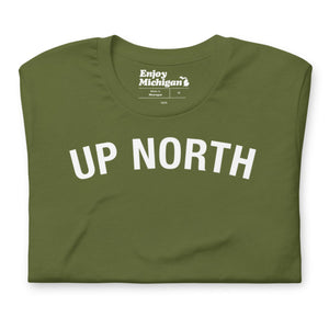Up North Unisex T-shirt  Enjoy Michigan Olive S 