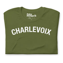 Load image into Gallery viewer, Charlevoix Unisex T-shirt  Enjoy Michigan Olive S 