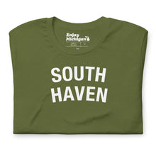 Load image into Gallery viewer, South Haven Unisex T-shirt  Enjoy Michigan Olive S 