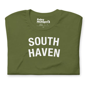 South Haven Unisex T-shirt  Enjoy Michigan Olive S 