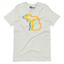 Load image into Gallery viewer, Michigan 70&#39;s Unisex t-shirt  Enjoy Michigan Silver S 