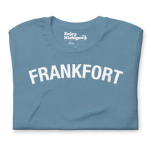 Load image into Gallery viewer, Frankfort Unisex T-shirt  Enjoy Michigan Steel Blue S 