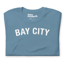 Load image into Gallery viewer, Bay City Unisex T-shirt  Enjoy Michigan Steel Blue S 