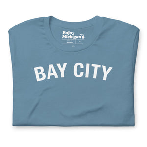 Bay City Unisex T-shirt  Enjoy Michigan Steel Blue S 
